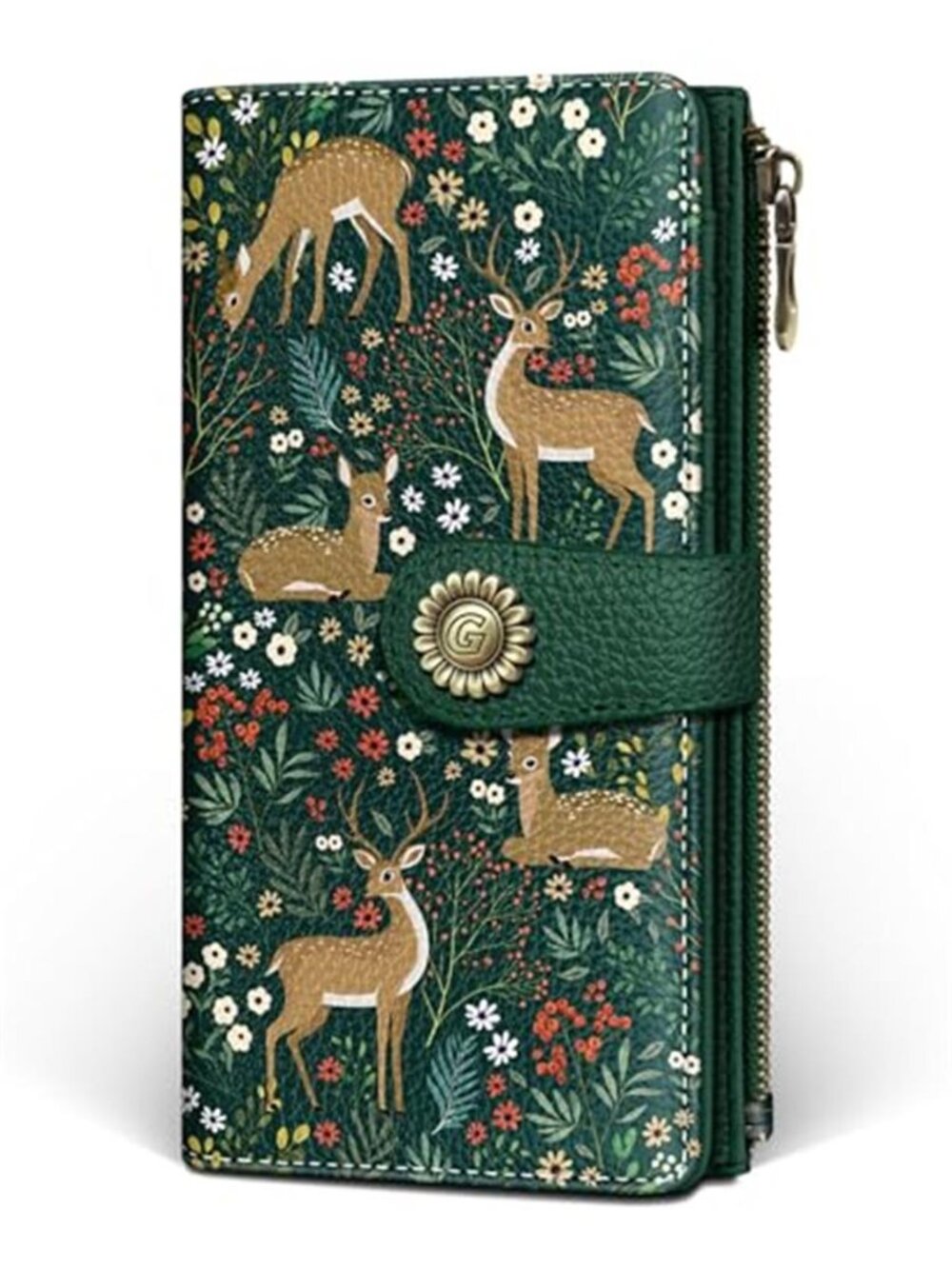 New Cute Womens Wallet RFID, Flower Forest Credit Card Holder Bifold